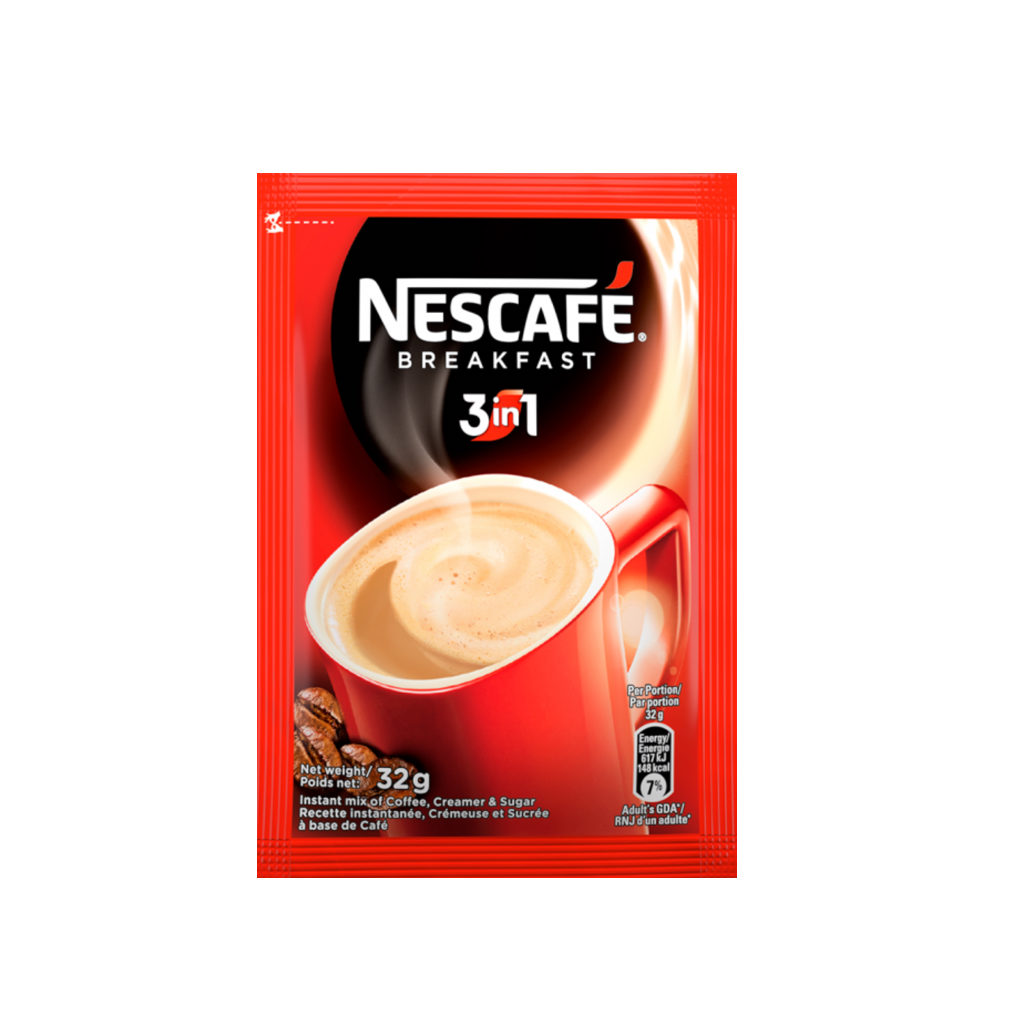 Nescafé Breakfast 3 in 1 , sachet 32 g , Recette instantané, Crémeuse et  Sucrée à base de café - Jachete CI