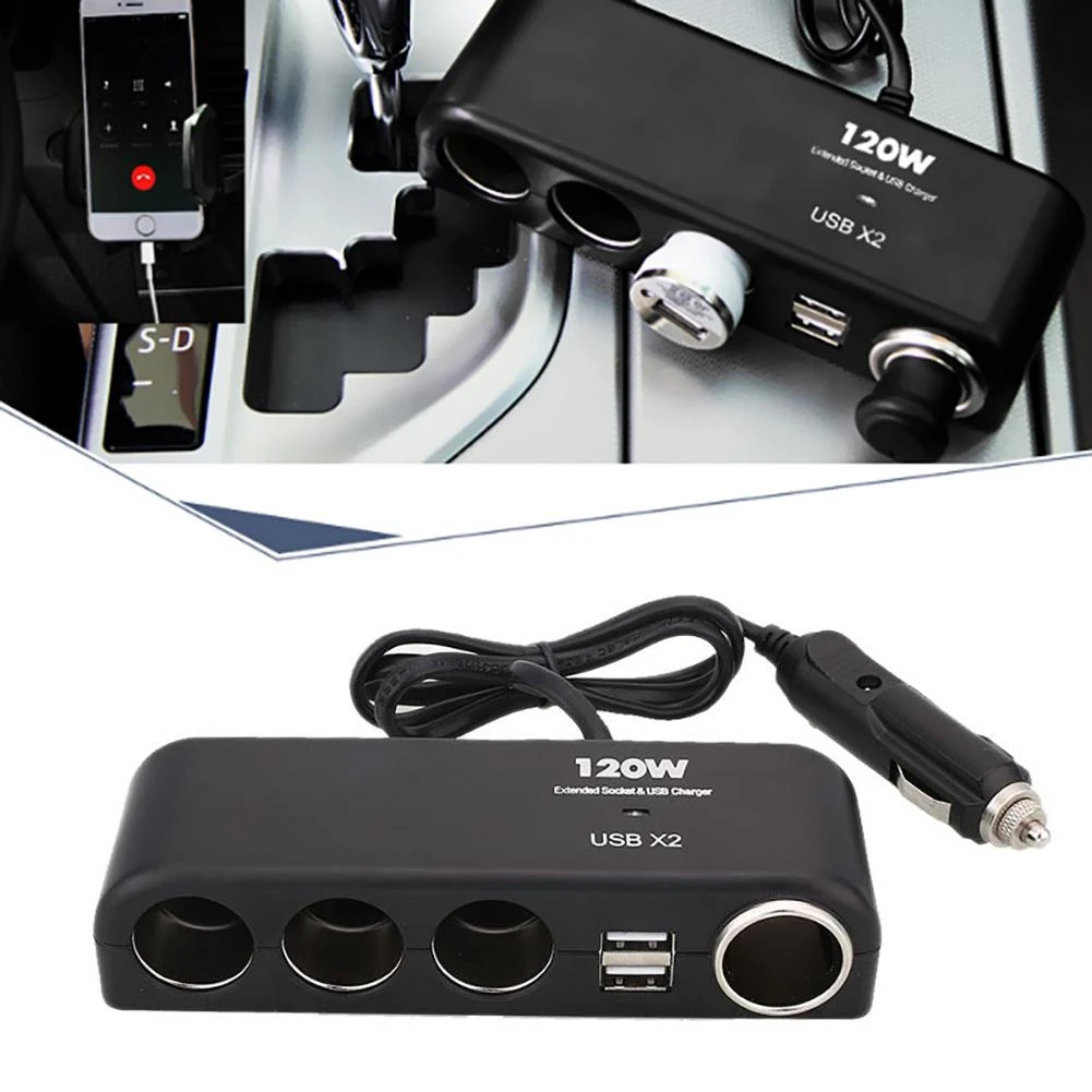 Chargeur Voiture 4 Ports USB + Voltmètre - QC 3.0, 12V/24V, Multiprise Allume-Cigare | Pour GPS Téléphone
