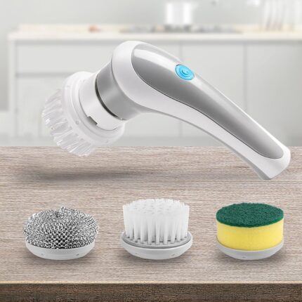 Brosses de Nettoyage Rechargeables  Polyvalent pour Cuisine, Salle de Bain, Salon & Plus Blanc