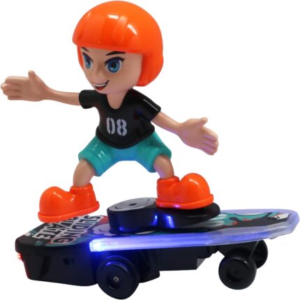 Jouet Skateboard électronique pour garçon avec musique et effet lumineux (multicolore)