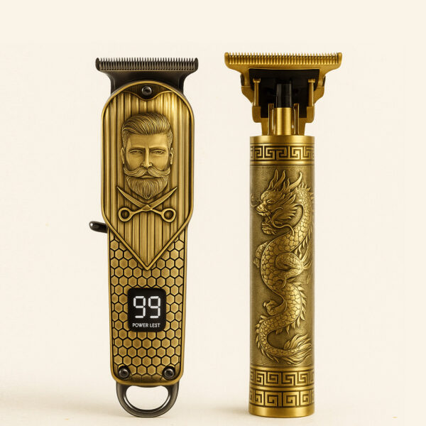 Tondeuses Électriques lot de 2 -  Professionnelles Vintage – Kit Complet Rechargeable pour Barbe & Cheveux