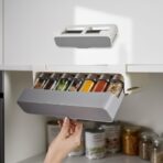 Organisateur d'Épices Télescopique Sous-Étagère - Gain de Place Intelligent pour Cuisine (6 pots inclus) – Image 10