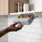 Organisateur d'Épices Télescopique Sous-Étagère - Gain de Place Intelligent pour Cuisine (6 pots inclus) – Image 8