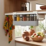 Organisateur d'Épices Télescopique Sous-Étagère - Gain de Place Intelligent pour Cuisine (6 pots inclus) – Image 2