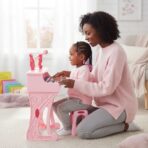 Piano Jouet Musical pour Enfant - Clavier Électronique avec Micro et Tabouret Rose – Image 4