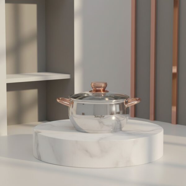 Casserole / Marmite Sonifer 16cm en Inox avec Couvercle en Verre - SF-1143