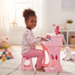 Piano Jouet Musical pour Enfant - Clavier Électronique avec Micro et Tabouret Rose – Image 2