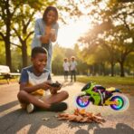 Moto Télécommandée Stunt XBAOTEC 360° avec Lumières LED - Jouet RC pour Enfants – Image 3