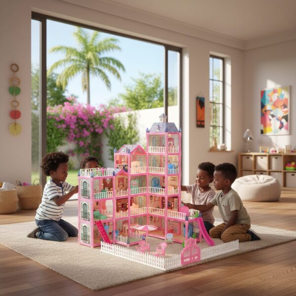 Maison de Poupée 'Château de Princesse' - Grande Villa de Rêve avec Meubles et Accessoires