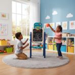 Chevalet d'Art et de Jeu 3-en-1 pour Enfant - Tableau Double Face, Panier de Basket & Jeu d'Anneaux – Image 7