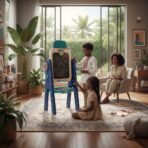 Chevalet d'Art et de Jeu 3-en-1 pour Enfant - Tableau Double Face, Panier de Basket & Jeu d'Anneaux – Image 8