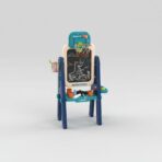 Chevalet d'Art et de Jeu 3-en-1 pour Enfant - Tableau Double Face, Panier de Basket & Jeu d'Anneaux