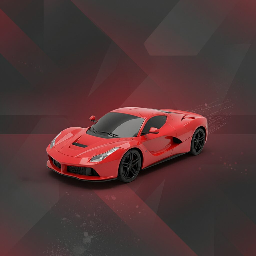 studio_creative_shot (23) Voiture de Sport Télécommandée Rouge avec Volant - Échelle 1:24 – Image 1