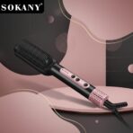 Brosse Lissante Chauffante SOKANY - Lissage Professionnel Rapide et Anti-Frisottis