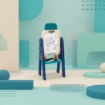 Chevalet d'Art et de Jeu 3-en-1 pour Enfant - Tableau Double Face, Panier de Basket & Jeu d'Anneaux – Image 6