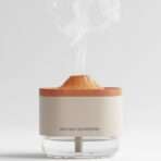 Humidificateur d'Air Ultrasonique Design Volcan - Diffuseur d'Arômes avec Lumière LED Ambiante