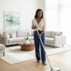 Mop Plat Auto-Essorant 'Scratch' avec Seau à Double Compartiment – Image 2