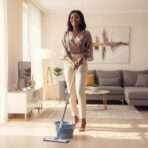 Vadrouille Éponge Haute Performance avec Seau Pliable et Système d'Essorage Mains Libres – Image 3