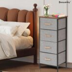 Meuble de Rangement 4 Tiroirs en Tissu – Commode Chambre (94×30×40 cm) – Image 3