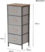 Meuble de Rangement 4 Tiroirs en Tissu – Commode Chambre (94×30×40 cm) – Image 2