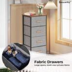 Meuble de Rangement 4 Tiroirs en Tissu – Commode Chambre (94×30×40 cm) – Image 4