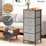 Meuble de Rangement 4 Tiroirs en Tissu – Commode Chambre (94×30×40 cm)