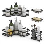 Étagère d'Angle de Douche Multifonction – Corner Storage Rack Métal, Rangement Salle de Bain Sans Perçage