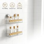 Étagère de Douche 2 Niveaux Syder – Rangement Salle de Bain à Ventouse, Sans Perçage