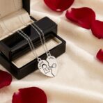 Collier de Couple Cœur « I Love You » – Pendentif Cadenas & Clé (2 pièces) – Image 3
