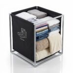 Panier à Linge Sale Pliable – Bac de Rangement Tissu sur Pieds Métal (32×32×54 cm)
