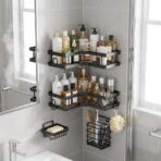 Étagère d'Angle de Douche – Corner Shower Caddy, Rangement Salle de Bain Sans Perçage