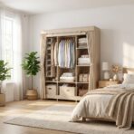 Armoire Penderie de Rangement en Tissu Multifonction (130×45×170 cm) – Image 4