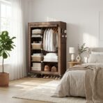 Armoire Penderie de Rangement en Tissu Multifonction (130×45×170 cm) – Image 6