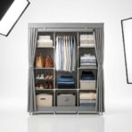 Armoire Penderie de Rangement en Tissu Multifonction (130×45×170 cm)
