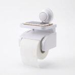 Porte-Rouleau Papier Toilette à Ventouse Bathlux – avec Étagère, Sans Perçage – Image 2
