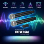 Double Microphone Sans Fil Professionnel – 2 Micros UHF avec Récepteur (Karaoké, Église, Événement)