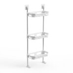 Étagère de Rangement Salle de Bain 3 Niveaux – Télescopique sans Perçage (30 × 88 cm) – Image 2