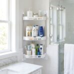 Étagère de Rangement Salle de Bain 3 Niveaux – Télescopique sans Perçage (30 × 88 cm)