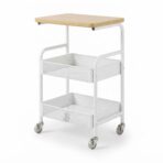 Chariot de Rangement à Roulettes 3 Niveaux – Desserte Multifonction Cuisine & Salle de Bain