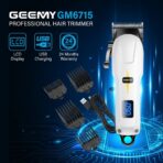 Tondeuse à Cheveux Professionnelle GEEMY GM6715 – Sans Fil, Écran LCD, Charge USB