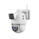 Caméra de Surveillance WiFi Extérieure Jortan – Double Objectif, IP66, Vision Nocturne Couleur, PTZ 355°