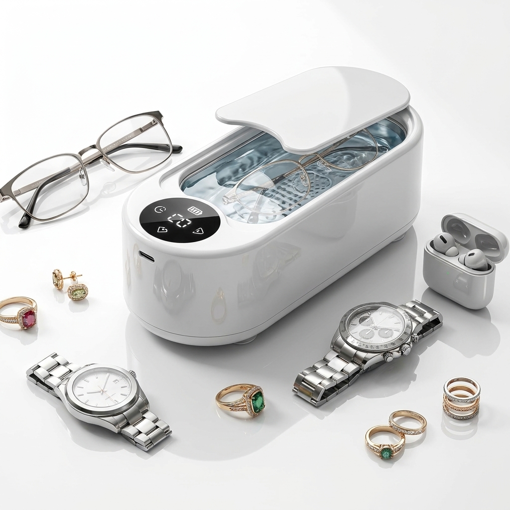 Nettoyeur Ultrasons Multifonction – Boîte de Nettoyage Sans Fil (Lunettes, Bijoux, Montres) — Jachete.ci