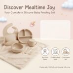 Set Repas Bébé en Silicone – Kit Complet : Bavoir, Assiette, Bol, Tasse & Couverts (Sans BPA) – Image 4
