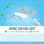 Plafonnier Ventilateur LED « Drone Fan Light » – 4 Ventilateurs Pliables + Lampe, Télécommande (Douille E27/B22) – Image 4
