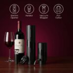 Kit Sommelier Électrique 4en1 – Tire-Bouchon, Aérateur/Verseur, Bouchon Sous Vide & Coupe-Capsule – Image 4