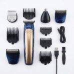 Kit de Rasage Multifonction HTC AT-1207B – 8-en-1 Waterproof, Tondeuse Rechargeable