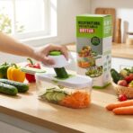 Coupe-Légumes Multifonction 4en1 – Mandoline & Râpe avec Bac Transparent, Protège-Main – Image 6