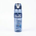 Bouteille d'Eau « Hello » – Gourde Transparente Anti-Fuite – Bleu