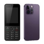 Téléphone Portable à Touches i15 Pro (Look iPhone) – Double SIM, 2.8", HD, WhatsApp – Violet