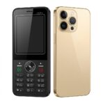 Téléphone Portable à Touches i15 Pro (Look iPhone) – Double SIM, 2.8", HD, WhatsApp – Or